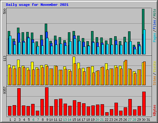 Daily usage for November 2021