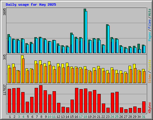 Daily usage for May 2025