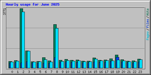 Hourly usage for June 2025