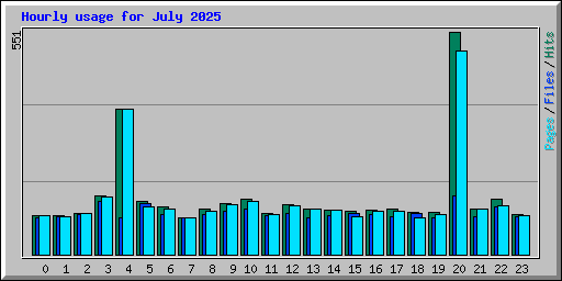 Hourly usage for July 2025