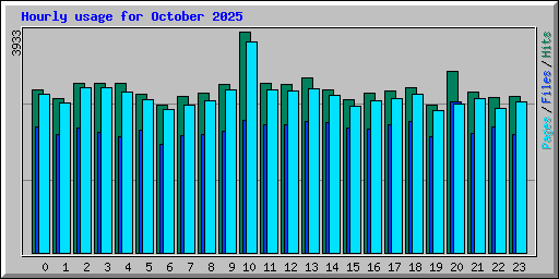 Hourly usage for October 2025